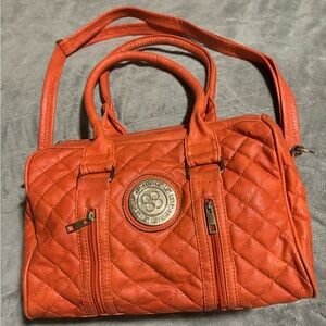 Faux soft leather orange purse